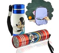 HOVUK 2Pcs Flashlight Torches| Mickey Mouse Small Torches 8.7cm| Kids LED Flashlight with Lanyards| Handy Torches for Christmas Party 3+Y (Red & Blue)
