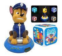 HOVUK 2Pcs Paw Patrol Nightlights for Children Room Decor, 3D Table Lamp and Digital Alarm Clock with 4 Color Changing LED Light for Boys 3+Years