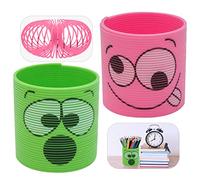 HOVUK 2x Emoji Silly Face Coil Springs, Party Favors, Goodie Bag Fillers, Stocking Stuffers, Magic Fidget Toys, Safe for Kids, Classroom Rewards, Pinata Loot Bag Fillers, Autism Fun