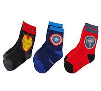 HOVUK 3 Pairs Avengers Boys Socks, Soft Stretchy Kids Socks, UK 3-12, Marvel Cartoon Slippers, Summer Accessories for Toddlers 6M-12Y, Durable Comfortable