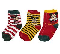 HOVUK 3 Pairs Mickey Mouse Baby Socks UK 3-5.5/EU 19-22, Soft Stretchy Cotton Toddler Socks for Boys Girls 6-18 Months, Breathable Cute Cartoon Summer Footwear Gift Set