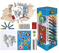 HOVUK 35-Piece Super Mario Colouring Set for Kids - Art & Craft Tower with Crayons, Markers, Paints, and Pencils - Creative Drawing Set for Boys Age 3+ - Gift for Birthdays, School & Holidays