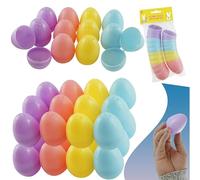 HOVUK 36Pcs Easter Surprise Eggs for Themed Parties, Pastel Plastic Eggs for Easter Egg Hunts, Basket Filler and Easter Decoration-5.5cm