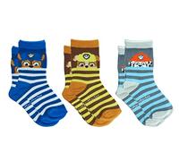 HOVUK 3x Pairs Paw Patrol Kids Socks - Soft Stretchy Boys Toddler Socks (6M-18M), Durable Cotton Slipper Socks for School, Outdoor, Gifts (Chase, Rubble, Marshall)