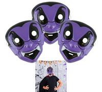 HOVUK 3x Scary Halloween Mask for Kids Adults 18CM - Dracula Face Mask, Adjustable Spooky Halloween Masks, Perfect for Halloween Costume Horror Decoration