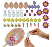 HOVUK 45PCS Puffy Easter Stickers Easter Crafts for Kids | Easter Clings Supplies for Window Glass | Easter Decoration Stickers Easter EVA Foam Stickers