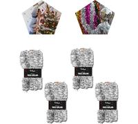 HOVUK 4Pcs Christmas Silver Thin Tinsel Garland for Celebrations- 50 Feet| Shiny Christmas Tree Garland |Metallic Decorations Supplies for New Year Xmas