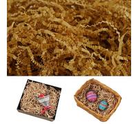 HOVUK 50g Easter Grass in Brown, Shredded Tissue for Easter Eggs Baskets, Fake Grass for Easter Crafts and Party Decorations