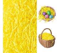 HOVUK 50g Easter Grass in Yellow, Easter Basket Filler Paper for Easter Theme Party Decoration, Shredded Paper for Easter Crafts