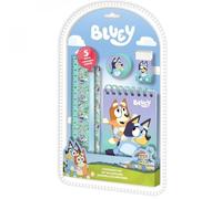 HOVUK 5PCs Bluey Stationery Set for Boys - Kids School Stationery Set A5 Notebook, Eraser, Pencil, Ruler, Sharpener - Back to School Supplies Gifts for Boys 3+Years