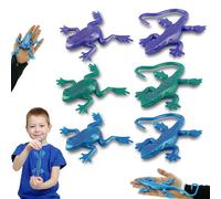 HOVUK 6pk Squeeze Toys, Sticky Lizards and Frogs, Non-Toxic Stretchy Creatures, Reptiles for Sensory Bin, Goodie Bags Stuffers for Kids, 3+Y