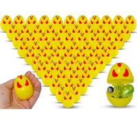 HOVUK 80PCs Easter Chick Fillable Eggs Bulk 6cm - Easter Surprise Eggs, Fillable Plastic Easter Chicken Eggs for Easter Basket Stuffers, Easter Egg Hunt, Easter Party Supplies