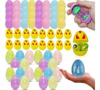HOVUK 84PCS Easter Fillable Eggs Bulk - Iridescent, Chick & Pastel Plastic Surprise Eggs for Kids, Reusable Easter Egg Hunt Fillers, Basket Stuffers & Easter Party Favors for Girls & Boys