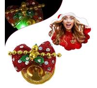 HOVUK Bell Light UP Brooch, Battery Operated Glow in the Dark Christmas Brooches for Xmas Party Gifts-4cm Brooches for Stocking Stuffers