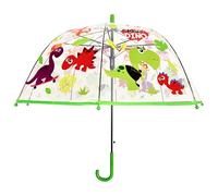 HOVUK Children's Cartoon Bubble Umbrella, Bell Umbrellas, Travel Umbrella, Crook Handle Stick Dome Umbrella for 3-7 Years Girls and Boys, Crazy Dino