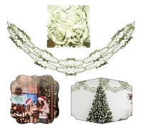 HOVUK®Christmas Hanging Ceiling,Wall Decoration Foil Garland,Bell,Ball,SnowFlake Decoration (Gold, 20cm x 2.7M Garland)