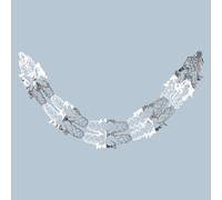 HOVUK®Christmas Hanging Ceiling,Wall Decoration Foil Garland,Bell,Ball,SnowFlake Decoration (White/Silver, 20cm x 2.7M Garland)