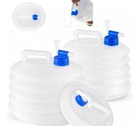 HOVUK Collapsible Water Container with Tap Foldable 5L Each, 2x Water Carrier Portable Storage Jug with Handle for Camping Hiking Picnic Travel Caravan Outdoor Use Space Saving Design (Total 10L)