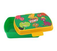 HOVUK Crazy Dino Lunch Box 18cm, BPA Free and Leak Proof Sandwich Pot for School and Traveling, Microwave Safe Without Lid Plastic Food Storage Container for Kids Boys 3+ Years