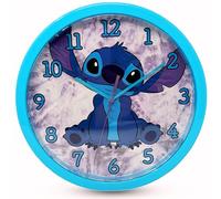 HOVUK Disney Stitch Wall Clock 25cm - Children's Watch Kids Teaching Clock, Minimal Sound Mount Clocks for Kids Bedroom, Colourful Dial Analog Clock for Unisex Kids 3+Years
