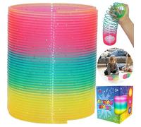 HOVUK Glitter Rainbow Spring 6.5cm| Plastic Magic Spring Toy, Party Bags Fillers Kids Toys, Reusable Stretchy Fidget Toy for 3+ Years Children, Party Favours Gift