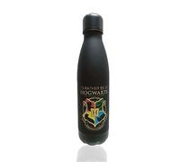 HOVUK Harry Potter Water Bottle for Kids - 650ml Hogwarts Crest Black Plastic Bottle - BPA-Free, Leakproof, Reusable - School Drinks Bottle for Boys & Girls - Gift for Fans Age 3+