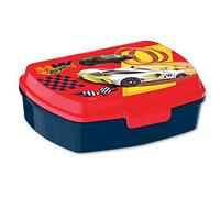 HOVUK Hot Wheels Lunch Box with Click Lock 20cm, Kids Rectangular Plastic Sandwich Box Food Safe, BPA Free for School Kids 3+Years