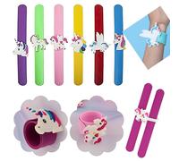 HOVUK® Kids Girls and Boys Disney Unicorn Plastic Slap Bracelet Slap 6x Pack, Snap Bracelet, Birthday, Party Favor Band, Folding Bracelet 3+year