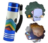 HOVUK Mickey Mouse Kids Aluminium 9 LED Torch 8.7cm| Super Bright Pocket Torch with Strap| Kids Night Light for Camping Hiking Xmas 3+Y (Blue)