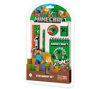 HOVUK Minecraft Stationery Set for Boys - Kids Stationery Gifts Set, Mini Notebook, Pencil, 15cm Ruler, Eraser and Sharpener, School Supplies for Kids Back to School Gifts 3+Years