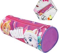 HOVUK® Paw Patrol Barrel Pencil Case 22cm, Zip Closure, Round Tube Carry Case for Stationery, Back to School Essentials for Kids 3+Y