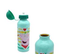 HOVUK Peppa George Pig Aluminium Kids Water Bottle 500ml, Leak Proof Portable Bottle with Cap, Back To School Accessories for Boys Girls 3+ Years