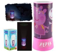 HOVUK Peppa Pig LED Cylinder Projector Lamp 20cm| Battery-Operated Bedside Lamp| Easy Push Button Switch| Gift for Kids Girls 3+Years