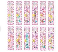 HOVUK Phone Charm Beaded Mobile Strap, 6x Random Design, Colourful Bead Wrist Lanyard with Hearts, Flowers, Stars & Letter Beads, Cute Accessory for Smartphones, Bags & Keys