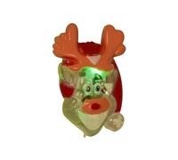HOVUK Reindeer Christmas Brooch, Battery Operated Flashing Light Up Brooch, Glow in the Dark Brooch for Xmas Party Gifts-4.5cm