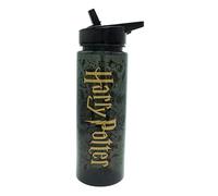 HOVUK® Shiny Black 740ml Water Bottle with Harry Potter Logo, Foldable Spout with Carry Loop, Reusable and Leak-Proof, Summer Accessories for Back to School, Sports, Travel, Kids Backpack 3+Years