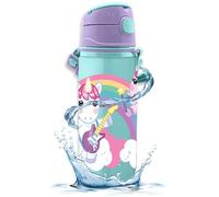 HOVUK Sweet Dreams Kids Water Bottle 600ml - Insulated Aluminium Reusable Water Bottles, Girls Sippy Bottle with Push Button, Kids Drinks Sports Childrens Water Bottle 3+years