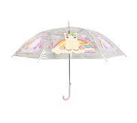 HOVUK Unicorn Classic Umbrella for Children's, Kids Girls Stick Umbrella with Printed Character, Windproof Brolly Rain Canopy Umbrella for Ages 3-7 Years