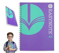 HOVUK Wire-Bound Spiral Notebook Journal, Composition Notebook with Pre-Perforated Pages, Lilac A4 Notebook with 180 Tear-Out Pages, Lined Journal of 80gsm, Size 30cm