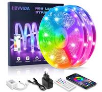 HOVVIDA LED Strip, 30 LEDs/Metre, RGB LED Strip, App and Remote Control, Music Mode, Timing Mode, LED for Room, Living Room, Kitchen, Bedroom, Bar, Party (RGB, 30 m)