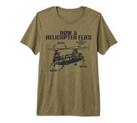 How A Helicopter Flies Magic Funny Chinook Helicopter Pilot Premium T-Shirt