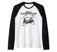How A Helicopter Flies Magic Funny Chinook Helicopter Pilot Raglan Baseball Tee