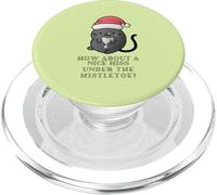 How About a Nice Hiss Under the Mistletoe Cat Christmas PopSockets PopGrip for MagSafe