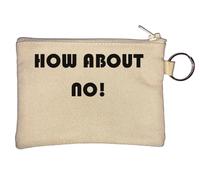 How About No! Key Chain Coin Purse Beige