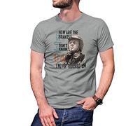 How are Your Brakes Inspired Steve McQueen Sepia Art Men's Grey T-Shirt Size L