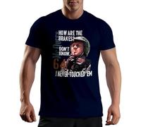 How are Your Brakes Steve McQueen Men's Navy Blue T-Shirt Size XL
