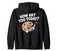 HOW ART YOU TODAY? Painter’s Palette & Paintbrush Funny Zip Hoodie