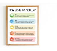 How big are my problem posters, mood regulation area posters, problem charts, mood charts, calm corners, and therapy room decorations? Treatment Office Decorative Tin Signage 12x8 Inch Plaque