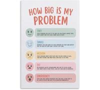How Big Is My Problem, Size of The Problem Poster, Zones Regulation, Grounding Technique, Feelings Chart, Calm Down Corner, Therapy Decor Prints Posters Meatl Tin Sign Wall Art Deco 8x6 inch