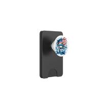 How cool is this Flag surfing Shark Costume with USA Flag PopSockets PopWallet for MagSafe